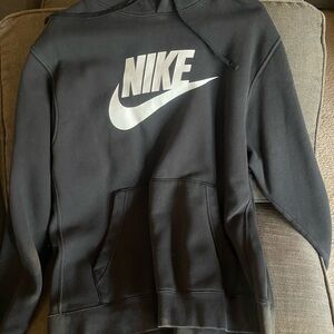 Nike Black Pullover Hoodie with White Swoosh